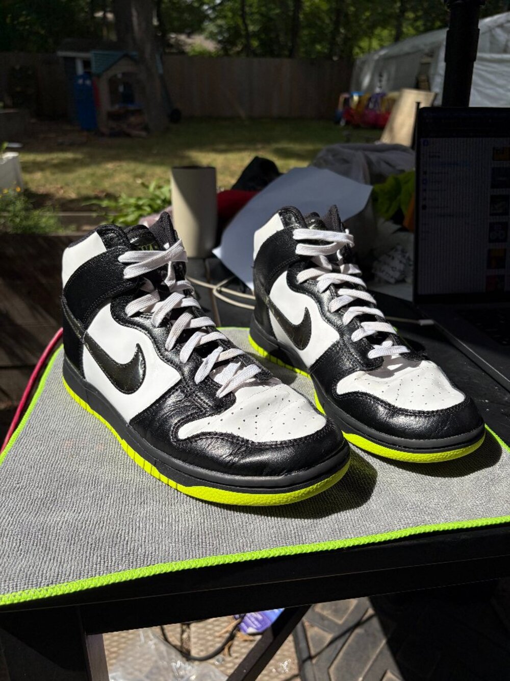 Nike Dunk High Electric Panda Premium Black White Volt Size 11